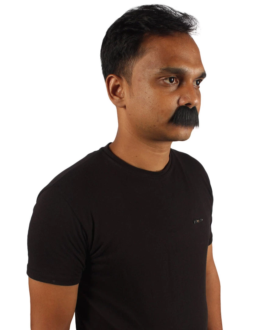 HPO Men's Mens Short Fluffy Black Marx Bros Mustache - Stage Ready Mustache Perfect For Cosplay, Drag, And Performance 4 HPO Men's Mens Short Fluffy Black Marx Bros Mustache - Stage Ready Mustache Perfect For Cosplay, Drag, And Performance