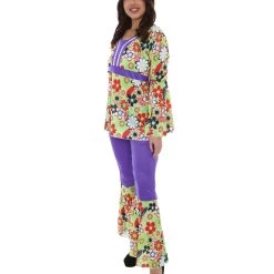 HPO Adult Women's Hippie 3Pc Costume | Multi Color Halloween Costume