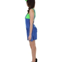 HPO Adult Women's Plumber Costume | Green Cosplay Costume 9 HPO Adult Women's Plumber Costume | Green Cosplay Costume