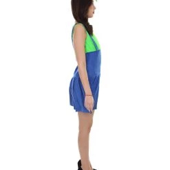 HPO Adult Women's Plumber Costume | Green Cosplay Costume 11 HPO Adult Women's Plumber Costume | Green Cosplay Costume
