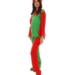 HPO Adult Women's Ladies' Elf Xmas Costume | Red And Green Halloween Costume 10 HPO Adult Women's Ladies' Elf Xmas Costume | Red And Green Halloween Costume
