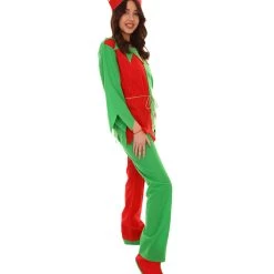 HPO Adult Women's Ladies' Elf Xmas Costume | Red And Green Halloween Costume 14 HPO Adult Women's Ladies' Elf Xmas Costume | Red And Green Halloween Costume