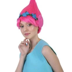 BC Women's Poppy Trolls With Ears Wig | Pink Cosplay Halloween Wig | Premium Breathable Capless Cap 14 BC Women's Poppy Trolls With Ears Wig | Pink Cosplay Halloween Wig | Premium Breathable Capless Cap