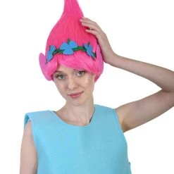 BC Women's Poppy Trolls With Ears Wig | Pink Cosplay Halloween Wig | Premium Breathable Capless Cap 15 BC Women's Poppy Trolls With Ears Wig | Pink Cosplay Halloween Wig | Premium Breathable Capless Cap