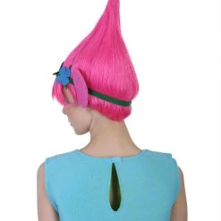 BC Women's Poppy Trolls With Ears Wig | Pink Cosplay Halloween Wig | Premium Breathable Capless Cap 16 BC Women's Poppy Trolls With Ears Wig | Pink Cosplay Halloween Wig | Premium Breathable Capless Cap