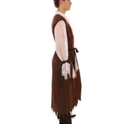 HPO Adult Men's Pirate Captain Assymetrical Layered Costume | Multi Color Halloween Costume