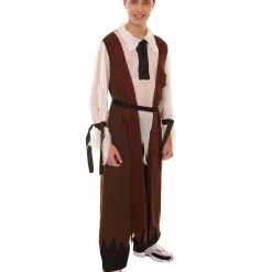HPO Adult Men's Pirate Captain Assymetrical Layered Costume | Multi Color Halloween Costume