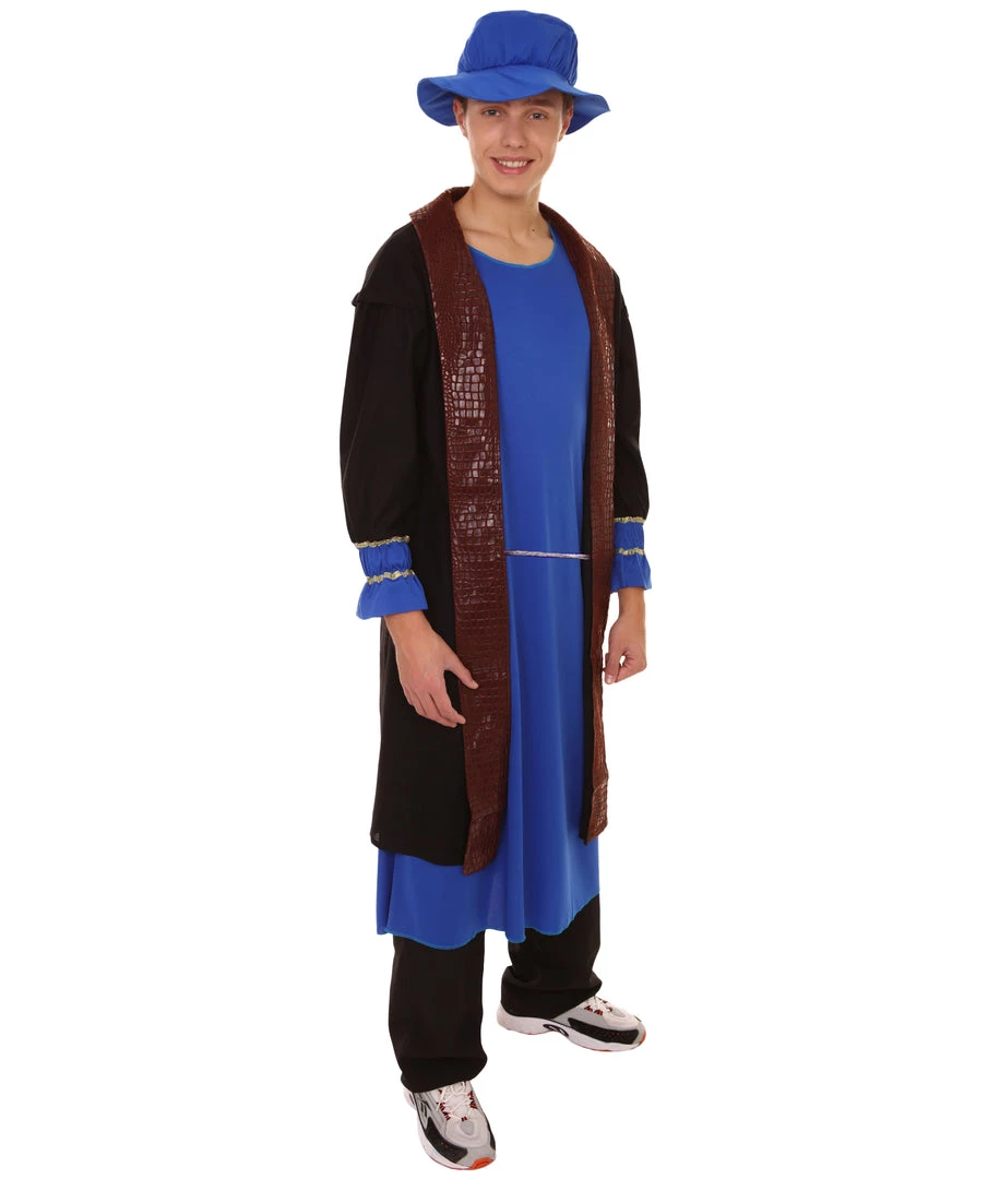 HPO Adult Men's Leonardo Da Vinci Painter Artitst Costume | Blue Cosplay Costume 7 HPO Adult Men's Leonardo Da Vinci Painter Artitst Costume | Blue Cosplay Costume