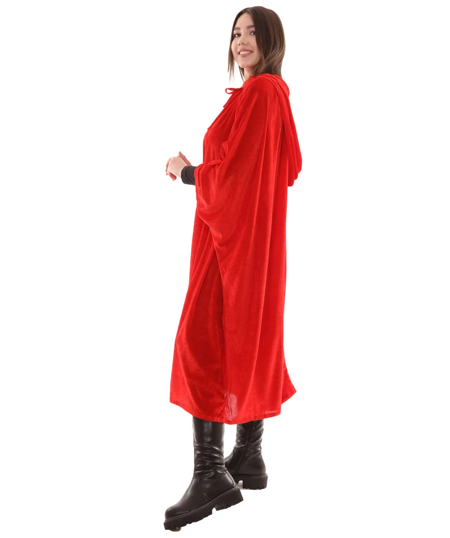 HPO Adult Women's Hooded Robe Cape Costume | Red Halloween Costume 2 HPO Adult Women's Hooded Robe Cape Costume | Red Halloween Costume