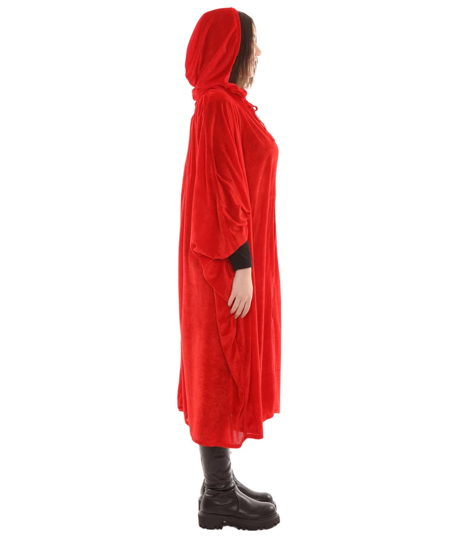 HPO Adult Women's Hooded Robe Cape Costume | Red Halloween Costume 5 HPO Adult Women's Hooded Robe Cape Costume | Red Halloween Costume
