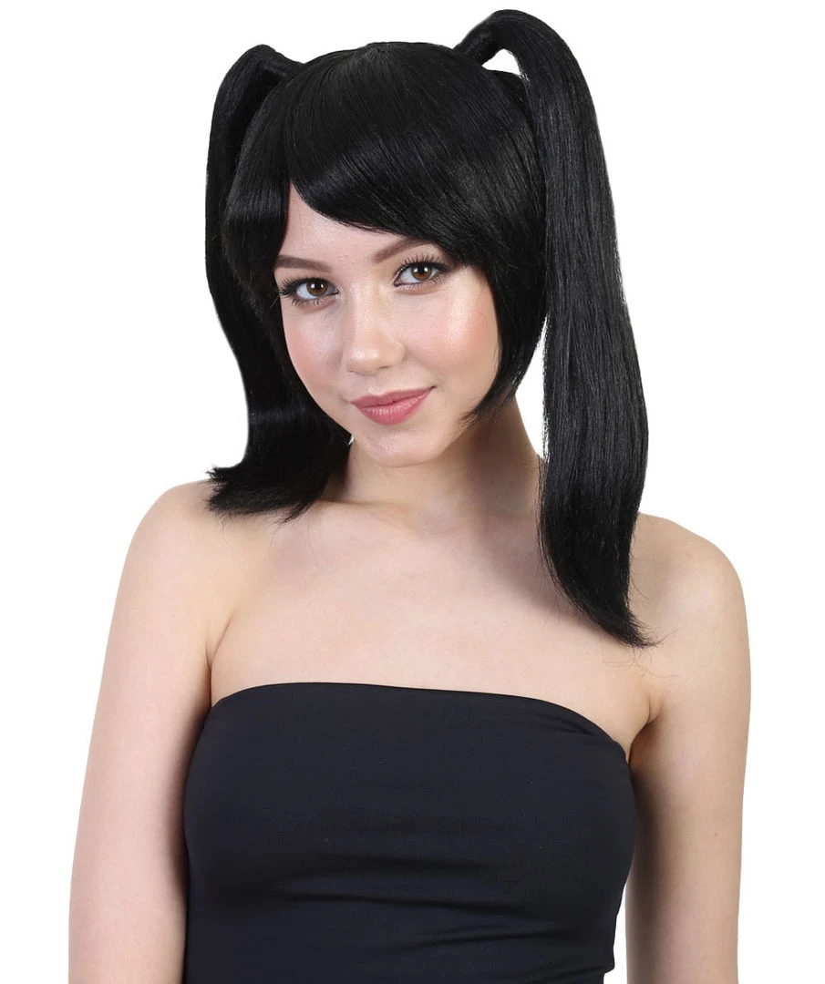 HPO Japanese Anime School Idol Womens Wig | Black Cartoon Ponytail Asian Wig | Premium Breathable Capless Cap Men's 2 HPO Japanese Anime School Idol Womens Wig | Black Cartoon Ponytail Asian Wig | Premium Breathable Capless Cap Men's