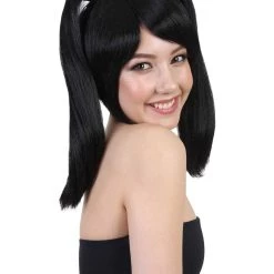 HPO Japanese Anime School Idol Womens Wig | Black Cartoon Ponytail Asian Wig | Premium Breathable Capless Cap Men's 15 HPO Japanese Anime School Idol Womens Wig | Black Cartoon Ponytail Asian Wig | Premium Breathable Capless Cap Men's