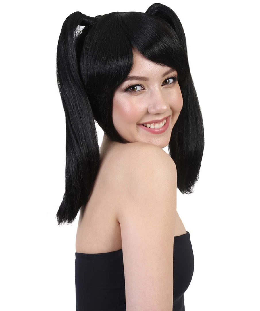 HPO Japanese Anime School Idol Womens Wig | Black Cartoon Ponytail Asian Wig | Premium Breathable Capless Cap Men's 6 HPO Japanese Anime School Idol Womens Wig | Black Cartoon Ponytail Asian Wig | Premium Breathable Capless Cap Men's