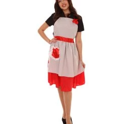 HPO Adult Women's 50's Housewife 4 Pc Historical Costume | Multi Color Cosplay Costume