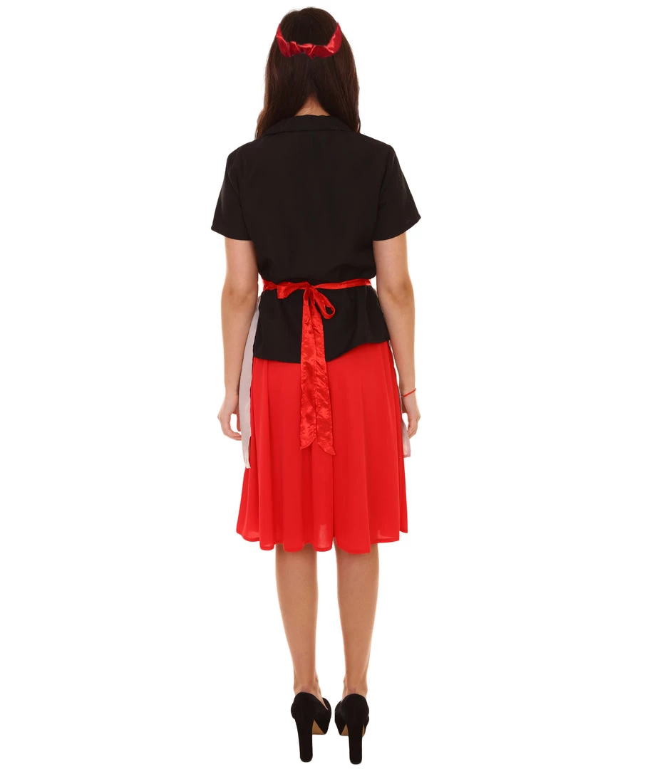 HPO Adult Women's 50's Housewife 4 Pc Historical Costume | Multi Color Cosplay Costume 5 HPO Adult Women's 50's Housewife 4 Pc Historical Costume | Multi Color Cosplay Costume