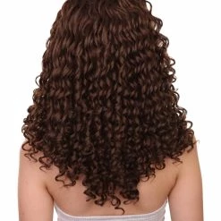 HPO Womens Brown Curly Wig | Medium Cosplay Halloween Wig | Premium Breathable Capless Cap Men's 14 HPO Womens Brown Curly Wig | Medium Cosplay Halloween Wig | Premium Breathable Capless Cap Men's