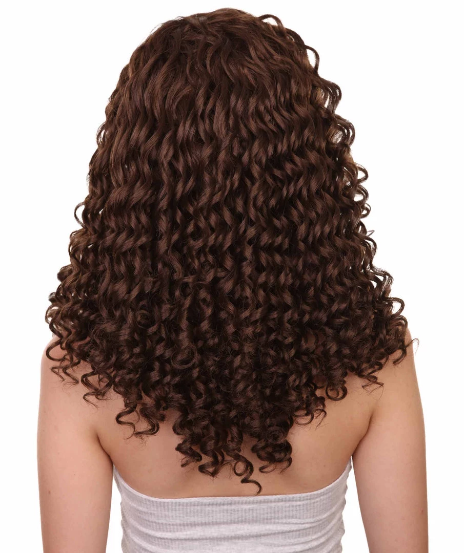 HPO Womens Brown Curly Wig | Medium Cosplay Halloween Wig | Premium Breathable Capless Cap Men's 5 HPO Womens Brown Curly Wig | Medium Cosplay Halloween Wig | Premium Breathable Capless Cap Men's