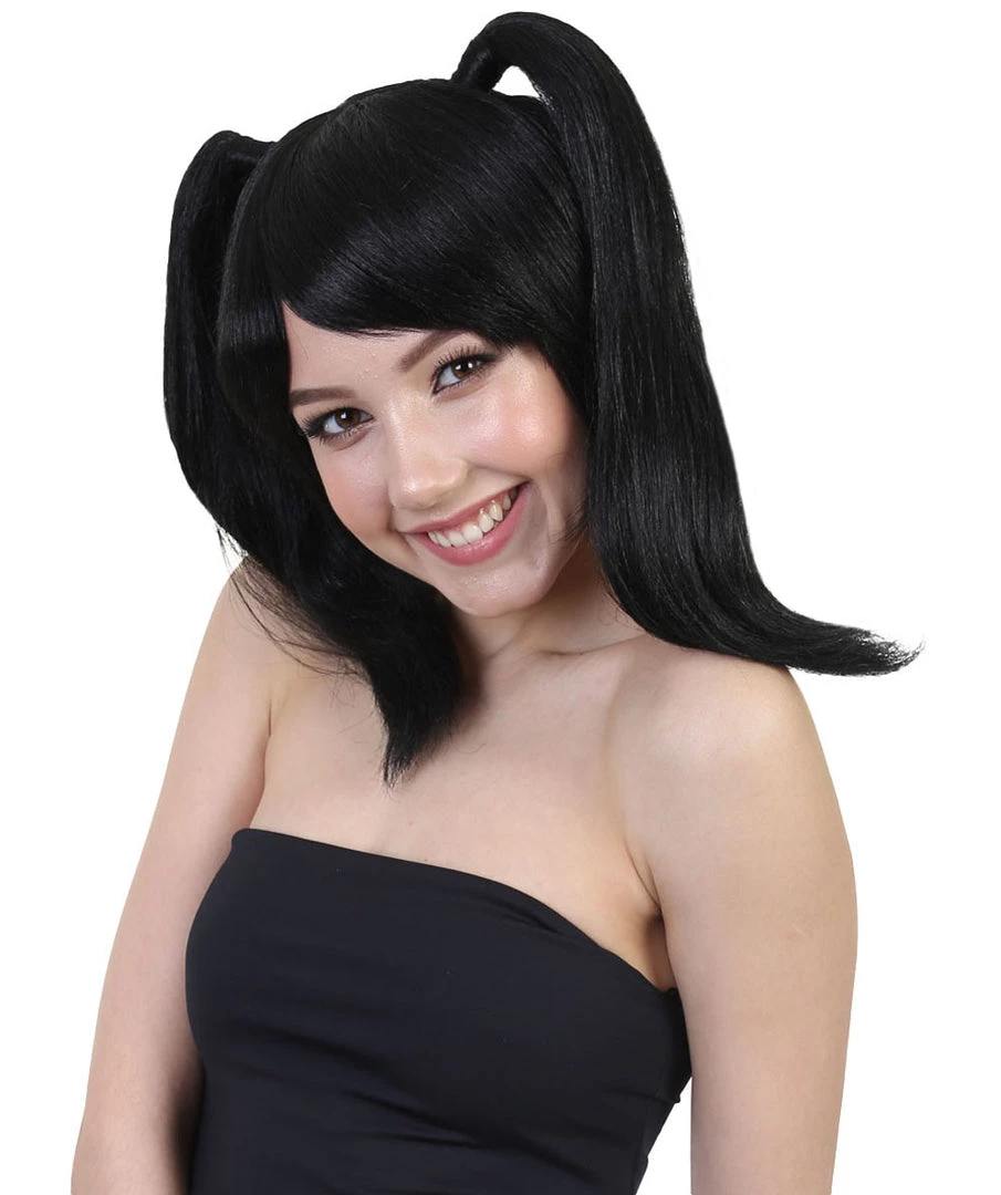 HPO Japanese Anime School Idol Womens Wig | Black Cartoon Ponytail Asian Wig | Premium Breathable Capless Cap Men's 1 HPO Japanese Anime School Idol Womens Wig | Black Cartoon Ponytail Asian Wig | Premium Breathable Capless Cap Men's