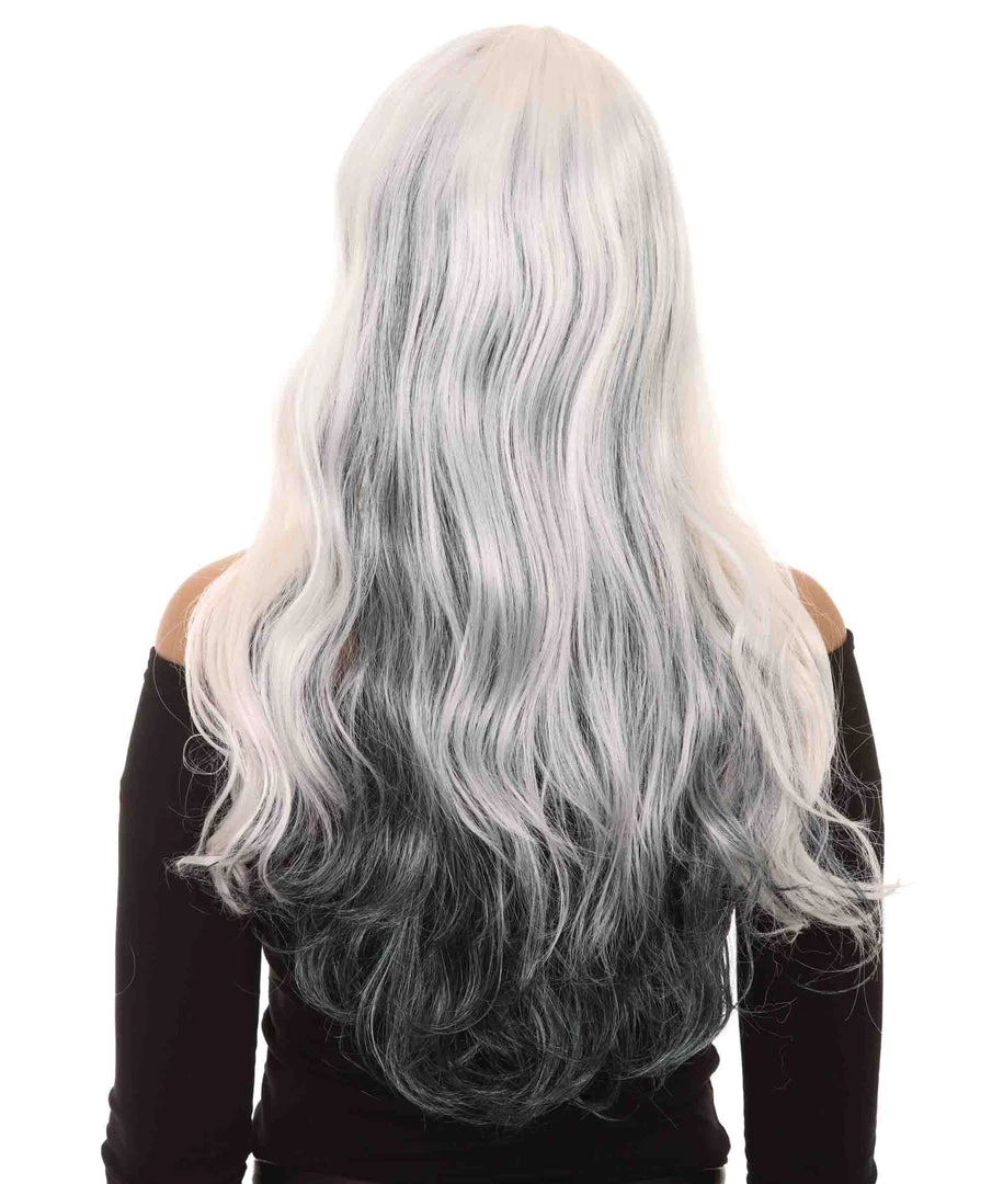 HPO Men's White And Black Long Womens Wig | Ghost Horror Sexy Cosplay Party Halloween Wig | Premium Breathable Capless Cap 4 HPO Men's White And Black Long Womens Wig | Ghost Horror Sexy Cosplay Party Halloween Wig | Premium Breathable Capless Cap