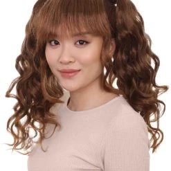 HPO Women's Lolita Ponytail Brown Womens Wig | Long Brown Ponitail Curly Wig | Premium Breathable Capless Cap