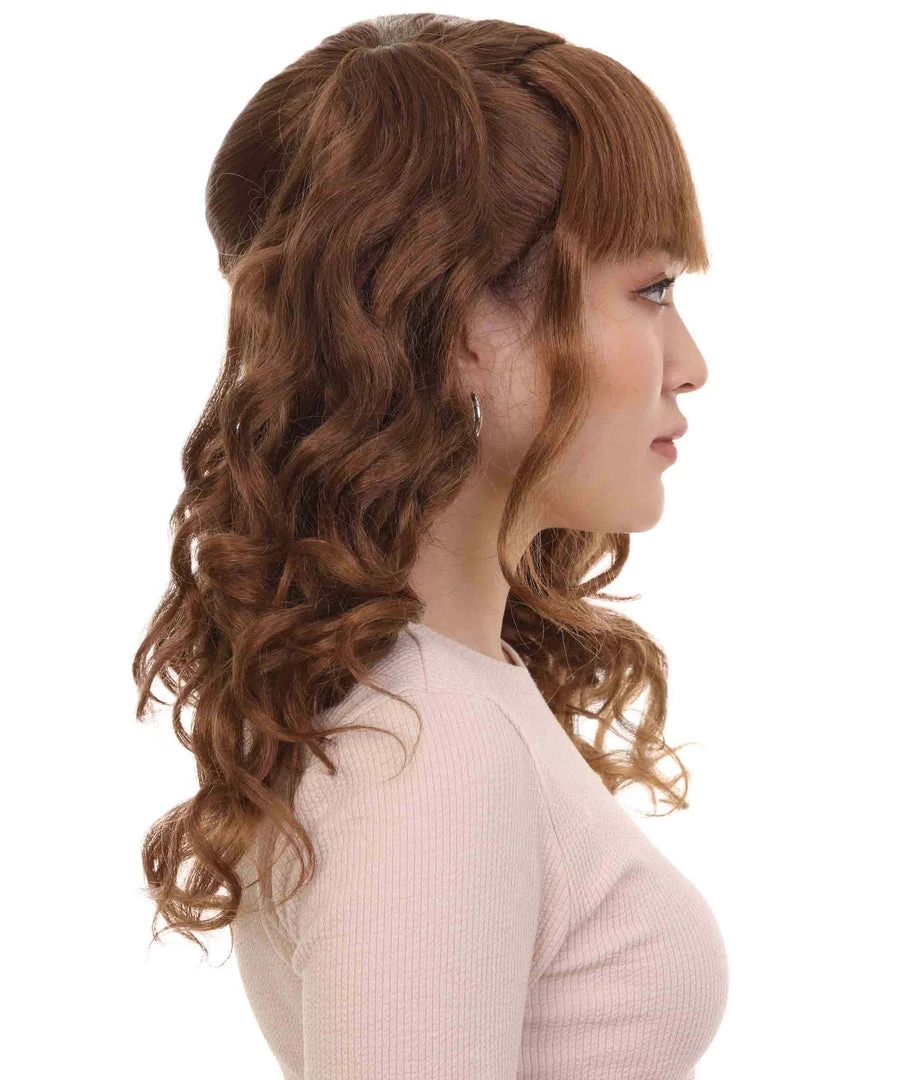 HPO Women's Lolita Ponytail Brown Womens Wig | Long Brown Ponitail Curly Wig | Premium Breathable Capless Cap 5 HPO Women's Lolita Ponytail Brown Womens Wig | Long Brown Ponitail Curly Wig | Premium Breathable Capless Cap