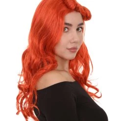 HPO Orange Monster Womens Wig | Character Cosplay Halloween Wig | Premium Breathable Capless Cap 16 HPO Orange Monster Womens Wig | Character Cosplay Halloween Wig | Premium Breathable Capless Cap