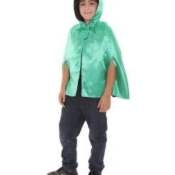 HPO Child's Reversible Hooded Short Cape Costume | Multiple Color Option Halloween Costume