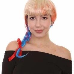 HPO Beauty Braided Womens Wig | Braided Multi Color Cosplay Halloween Wig | Premium Breathable Capless Cap Women's