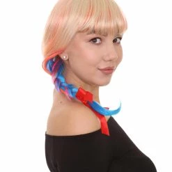 HPO Beauty Braided Womens Wig | Braided Multi Color Cosplay Halloween Wig | Premium Breathable Capless Cap Women's