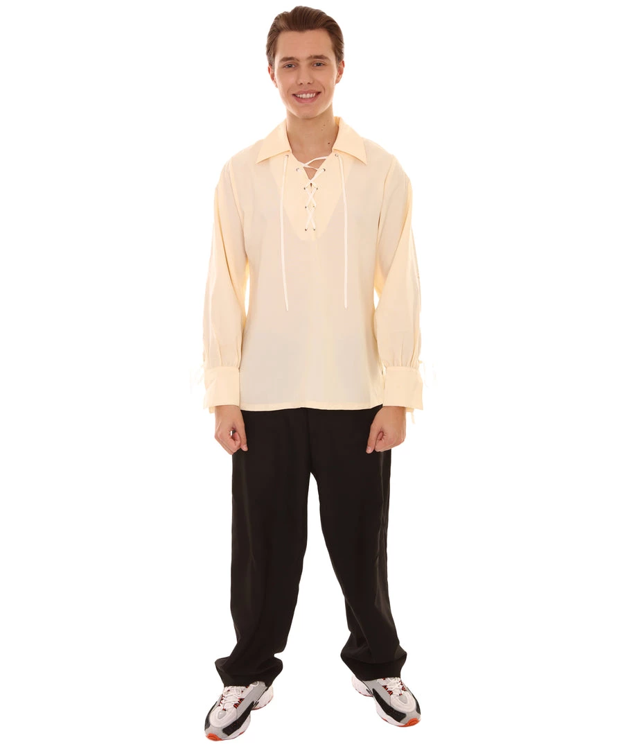 HPO Adult Men's Pirate Shirt Costume | Silver Halloween Costume 1 HPO Adult Men's Pirate Shirt Costume | Silver Halloween Costume