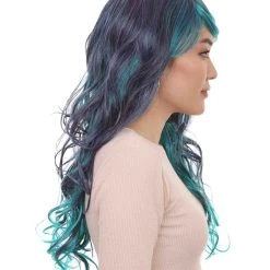 HPO Blended Two-Tone Long Wavy Womens Wig | Long Curly Cosplay Halloween Wig | Premium Breathable Capless Cap 13 HPO Blended Two-Tone Long Wavy Womens Wig | Long Curly Cosplay Halloween Wig | Premium Breathable Capless Cap