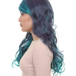 HPO Blended Two-Tone Long Wavy Womens Wig | Long Curly Cosplay Halloween Wig | Premium Breathable Capless Cap 11 HPO Blended Two-Tone Long Wavy Womens Wig | Long Curly Cosplay Halloween Wig | Premium Breathable Capless Cap