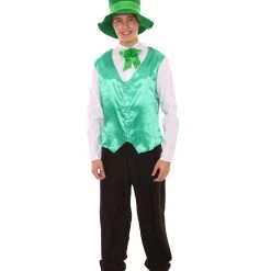 HPO Adult Men's Irish Leprechaun Costume | Green And Black Cosplay Costume 28 HPO Adult Men's Irish Leprechaun Costume | Green And Black Cosplay Costume