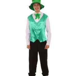 HPO Adult Men's Irish Leprechaun Costume | Green And Black Cosplay Costume 22 HPO Adult Men's Irish Leprechaun Costume | Green And Black Cosplay Costume