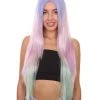 Adult Women's 32" Inch Extra Long Length Halloween Cosplay Rainbow Iridescent Unicorn Costume Wig, Synthetic Soft Fiber Hair, Perfect For Your Next Festival And Group Anime Party! | HPO