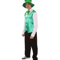 HPO Adult Men's Irish Leprechaun Costume | Green And Black Cosplay Costume 23 HPO Adult Men's Irish Leprechaun Costume | Green And Black Cosplay Costume
