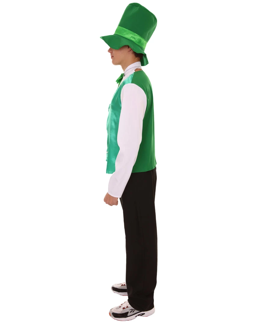 HPO Adult Men's Irish Leprechaun Costume | Green And Black Cosplay Costume 10 HPO Adult Men's Irish Leprechaun Costume | Green And Black Cosplay Costume