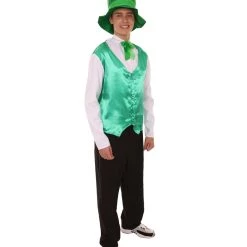 HPO Adult Men's Irish Leprechaun Costume | Green And Black Cosplay Costume 27 HPO Adult Men's Irish Leprechaun Costume | Green And Black Cosplay Costume