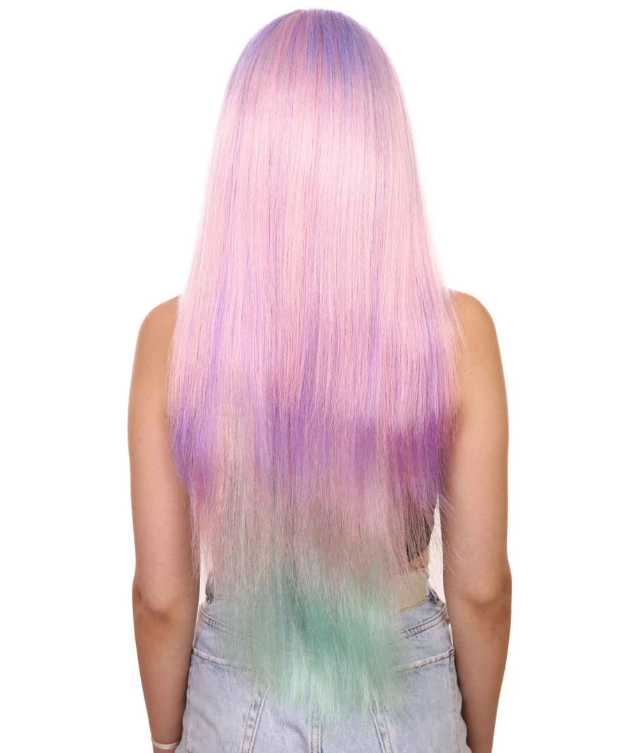Adult Women's 32" Inch Extra Long Length Halloween Cosplay Rainbow Iridescent Unicorn Costume Wig, Synthetic Soft Fiber Hair, Perfect For Your Next Festival And Group Anime Party! | HPO 4 Adult Women's 32" Inch Extra Long Length Halloween Cosplay Rainbow Iridescent Unicorn Costume Wig, Synthetic Soft Fiber Hair, Perfect For Your Next Festival And Group Anime Party! | HPO