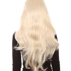 HPO Women's Womens Singer Album Long Curly Wavy Wig | Blonde Celebrity Wigs | Premium Breathable Capless Cap