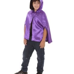 HPO Child's Reversible Hooded Short Cape Costume | Multiple Color Option Halloween Costume
