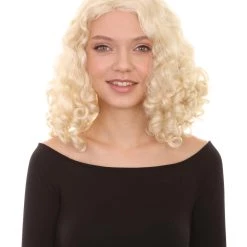 HPO Womens Blonde Curly Wig | Blonde Fashion Wigs | Premium Breathable Capless Cap