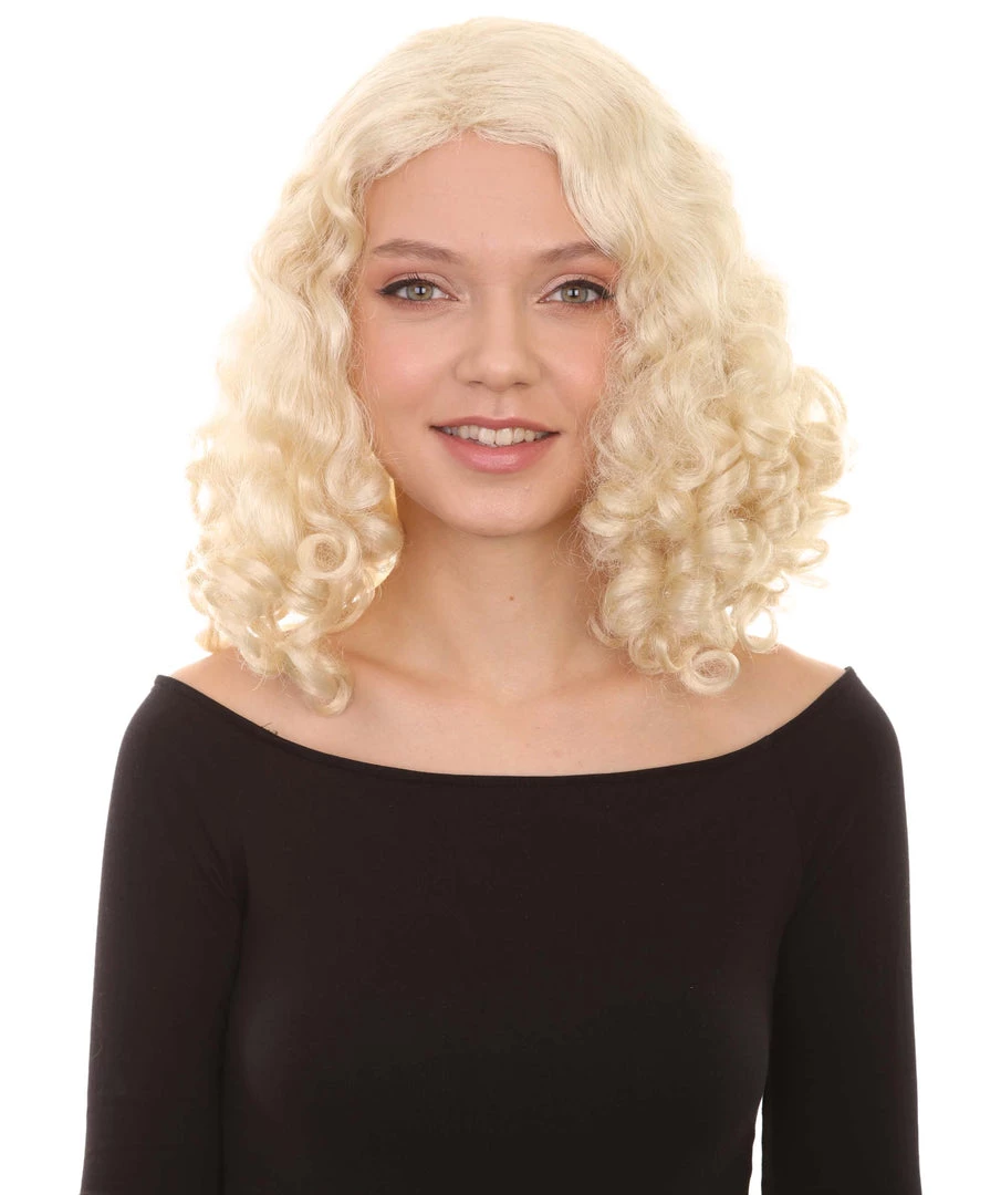 HPO Womens Blonde Curly Wig | Blonde Fashion Wigs | Premium Breathable Capless Cap 1 HPO Womens Blonde Curly Wig | Blonde Fashion Wigs | Premium Breathable Capless Cap
