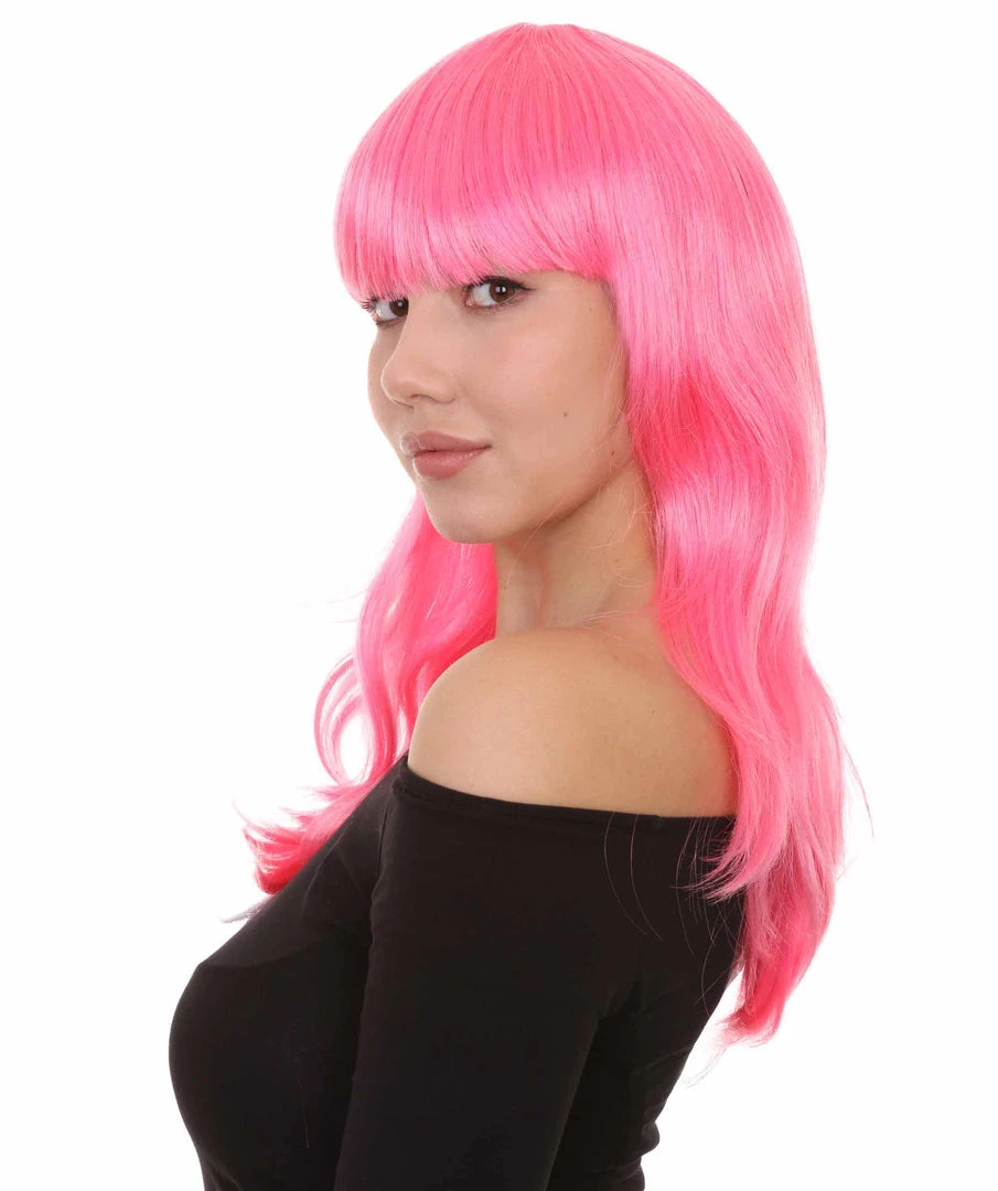 HPO Men's Long Pink Womens Wig | Fancy Party Event Ready Halloween Wig | Premium Breathable Capless Cap 2 HPO Men's Long Pink Womens Wig | Fancy Party Event Ready Halloween Wig | Premium Breathable Capless Cap