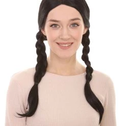 HPO Women Cow Girl Wig Black | Premium Breathable Capless Cap