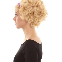 HPO Womens Curly Wig | Blonde Curly Long Curly Fancy Cosplay Halloween Wig | Premium Breathable Capless Cap