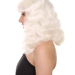 HPO Celebrity Womens Wig | Pop Singer Celebrity White Fancy Party Event Ready Halloween Wig | Premium Breathable Capless Cap Men's 11 HPO Celebrity Womens Wig | Pop Singer Celebrity White Fancy Party Event Ready Halloween Wig | Premium Breathable Capless Cap Men's