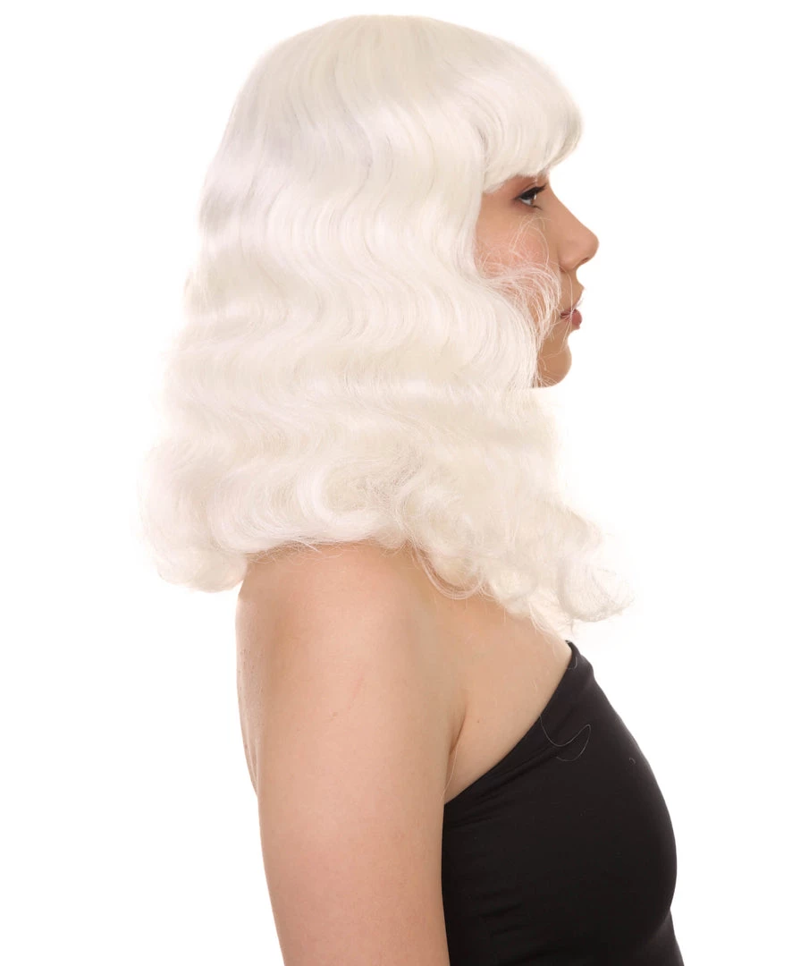 HPO Celebrity Womens Wig | Pop Singer Celebrity White Fancy Party Event Ready Halloween Wig | Premium Breathable Capless Cap Men's 5 HPO Celebrity Womens Wig | Pop Singer Celebrity White Fancy Party Event Ready Halloween Wig | Premium Breathable Capless Cap Men's