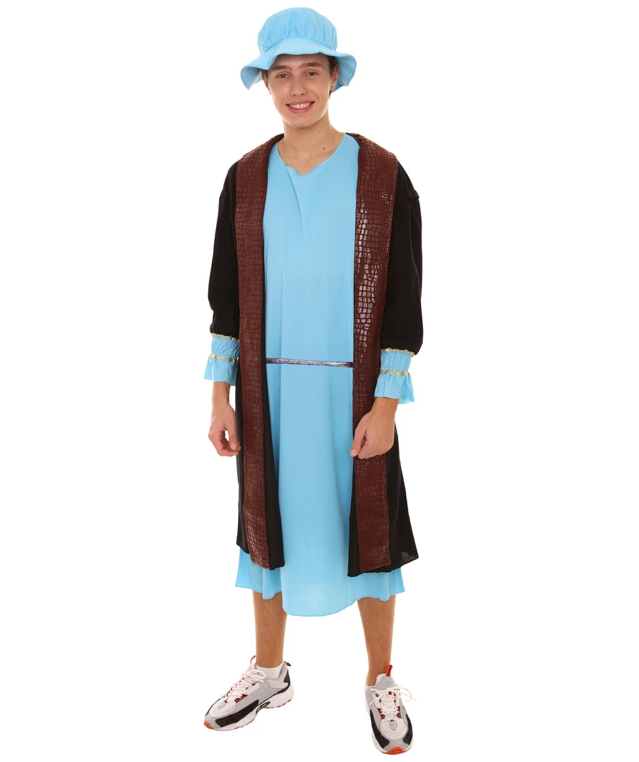 HPO Adult Men's Leonardo Da Vinci Painter Artitst Costume | Lt. Blue Cosplay Costume 2 HPO Adult Men's Leonardo Da Vinci Painter Artitst Costume | Lt. Blue Cosplay Costume