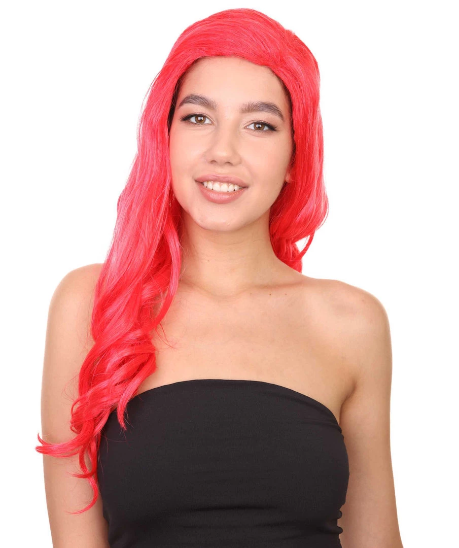 Adult Women's 21" Inch Long Length Halloween Sexy American Pop Star Costume Wig, Synthetic Soft Fiber Red Wine Cabernet Hair, Perfect For Parties And Festivals | HPO 1 Adult Women's 21" Inch Long Length Halloween Sexy American Pop Star Costume Wig, Synthetic Soft Fiber Red Wine Cabernet Hair, Perfect For Parties And Festivals | HPO